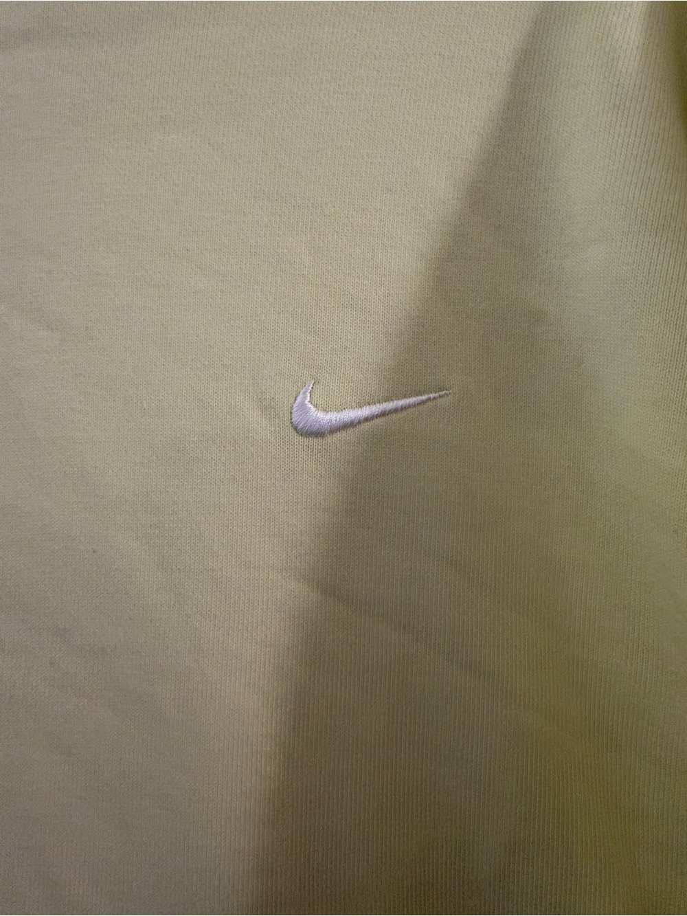 Nike Pale Yellow Crewneck Sweatshirt with White Swoosh - Picture 3 of 4